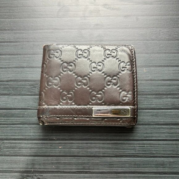 Gucci Bifold Brown Guccissima Leather Wallet Bifold Authentic|Used - Picture 1 of 5